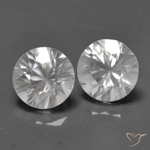Gemas de Circón Blanco natural de 1.51 ct, Redondo, VVS-VS