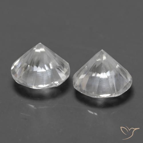 Gemas de Circón Blanco natural de 1.51 ct, Redondo, VVS-VS