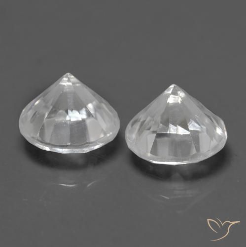 Gemas de Circón Blanco natural de 1.58 ct, Redondo, VVS-VS