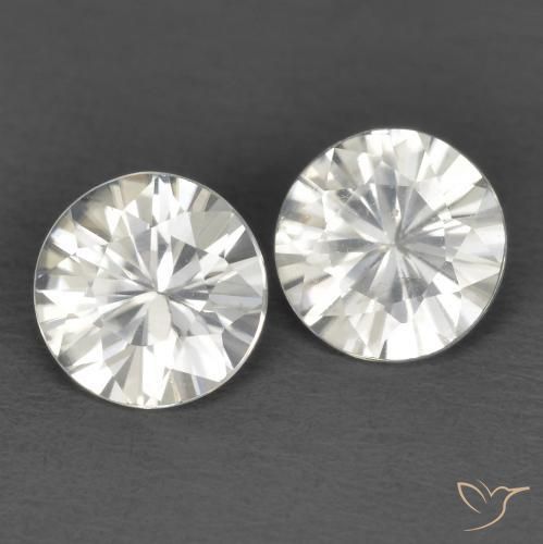 Gemas de Circón Blanco natural de 1.30 ct, Corte Redondo, VS