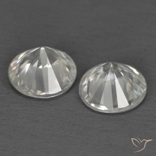 Gemas de Circón Blanco natural de 1.30 ct, Corte Redondo, VS