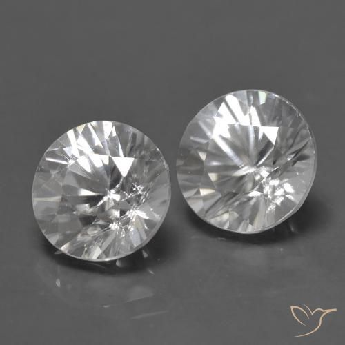 Gemas de Circón Blanco natural de 1.50 ct, Redondo, VS