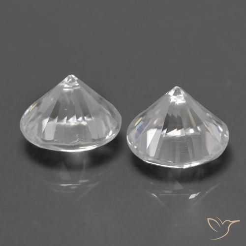 Gemas de Circón Blanco natural de 1.50 ct, Redondo, VS