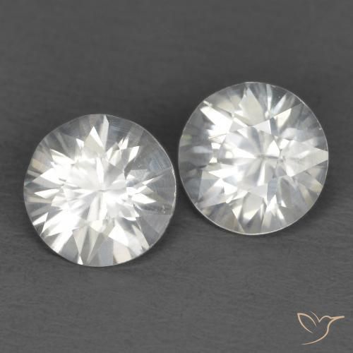 Gemas de Circón Blanco natural de 1.31 ct, Redondo, VS