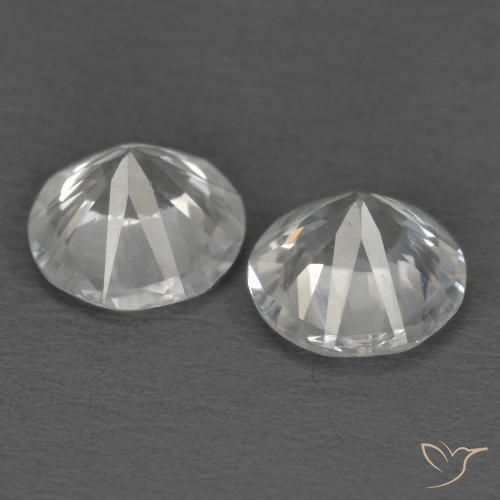 Gemas de Circón Blanco natural de 1.31 ct, Redondo, VS