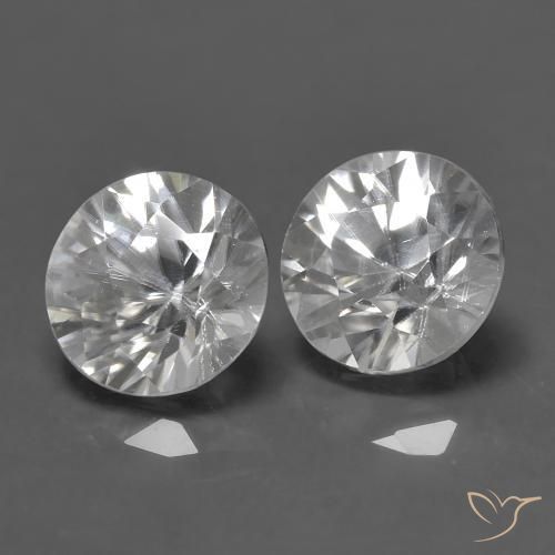 Gemas de Circón Blanco natural de 1.46 ct, Redondo, VS