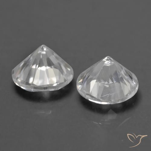Gemas de Circón Blanco natural de 1.46 ct, Redondo, VS