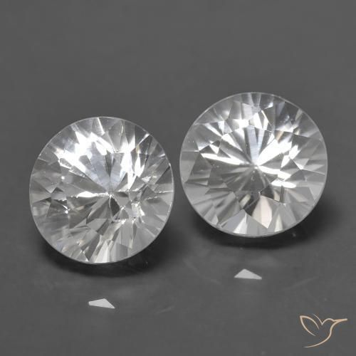 Gemas de Circón Blanco natural de 1.57 ct, Redondo, VVS-VS