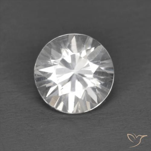 1.24ct Natural Blanco Circón, Redondo, VS