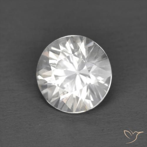 Circón Blanco natural de 1.24 ct, Redondo, VS