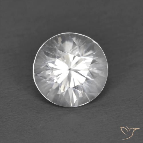 1.26ct Natural Blanco Circón, Redondo, VVS-VS