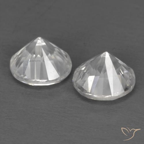 Gemas de Circón Blanco natural de 2.56 ct, Redondo, VVS
