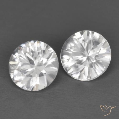 Gemas de Circón Blanco natural de 2.27 ct, Redondo, VVS