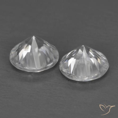 Gemas de Circón Blanco natural de 2.27 ct, Redondo, VVS