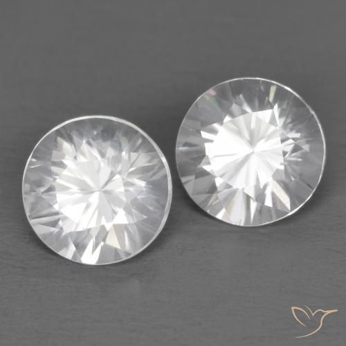 Gemas de Circón Blanco natural de 2.49 ct, Redondo, VVS
