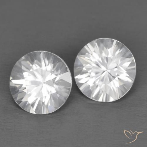 2.40ctw Natural Blanco Circón, Redondo, VVS-VS