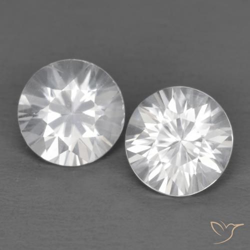 Gemas de Circón Blanco natural de 2.40 ct, Redondo, VVS-VS
