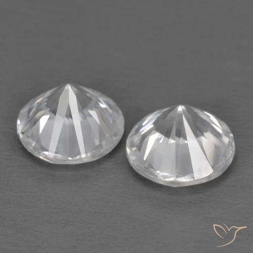 Gemas de Circón Blanco natural de 2.40 ct, Redondo, VVS-VS