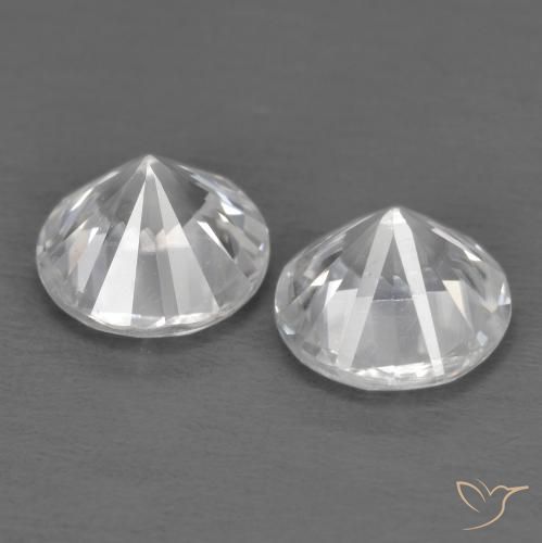 Gemas de Circón Blanco natural de 2.51 ct, Redondo, VVS