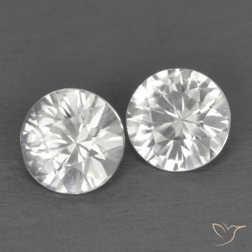Gemas de Circón Blanco natural de 1.35 ct, Redondo, VS