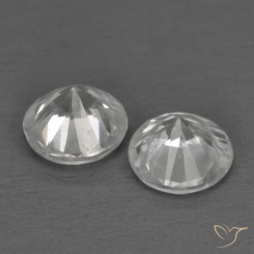 Gemas de Circón Blanco natural de 1.35 ct, Redondo, VS