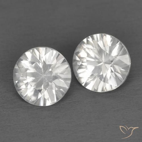 Gemas de Circón Blanco natural de 1.34 ct, Redondo, VS