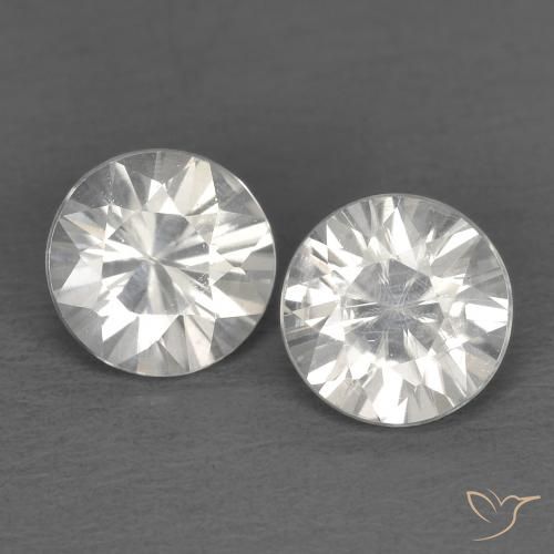 Gemas de Circón Blanco natural de 1.45 ct, Redondo, VS