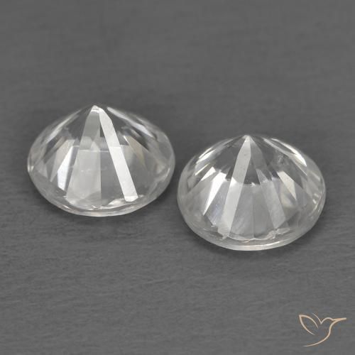 Gemas de Circón Blanco natural de 1.45 ct, Redondo, VS