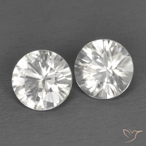 Gemas de Circón Blanco natural de 1.29 ct, Redondo, VS