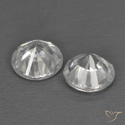 Gemas de Circón Blanco natural de 1.29 ct, Redondo, VS