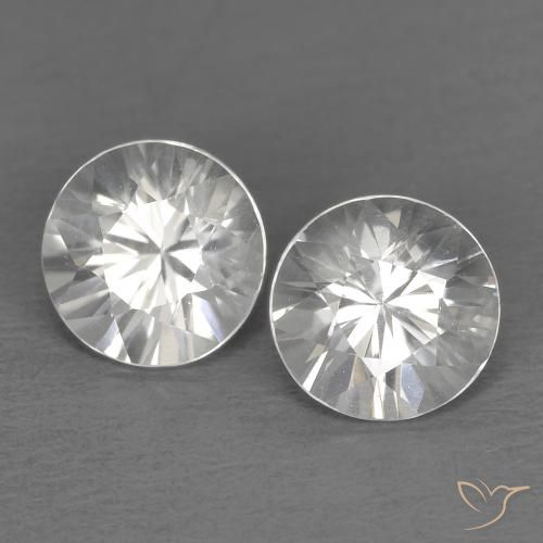 Gemas de Circón Blanco natural de 1.45 ct, Redondo, VVS