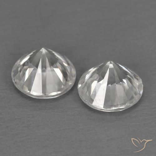 Gemas de Circón Blanco natural de 1.45 ct, Redondo, VVS