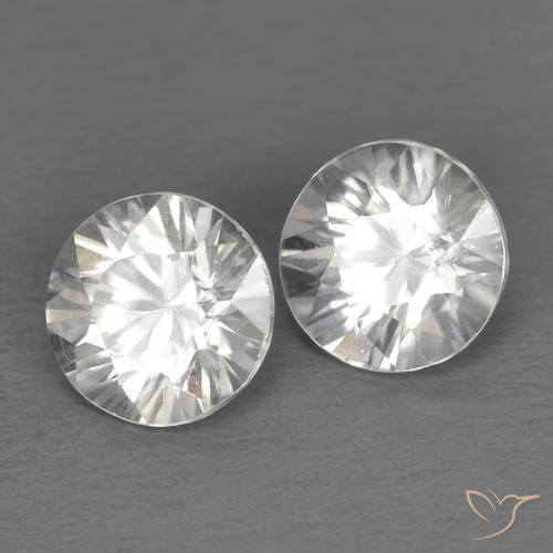 Gemas de Circón Blanco natural de 1.50 ct, Redondo, VVS
