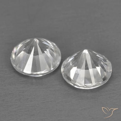 Gemas de Circón Blanco natural de 1.50 ct, Redondo, VVS