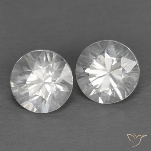 1.49ctw Natural Blanco Circón, Redondo, VVS-VS