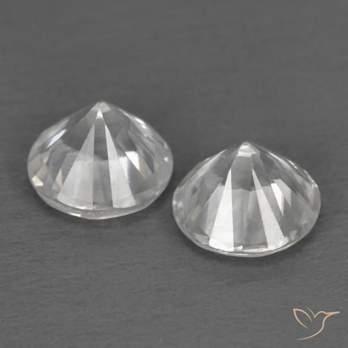 Gemas de Circón Blanco natural de 1.49 ct, Redondo, VVS-VS