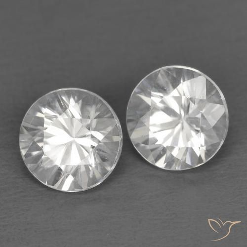 Gemas de Circón Blanco natural de 1.54 ct, Redondo, VVS