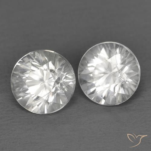Gemas de Circón Blanco natural de 1.66 ct, Redondo, VVS