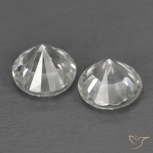 Gemas de Circón Blanco natural de 1.66 ct, Redondo, VVS