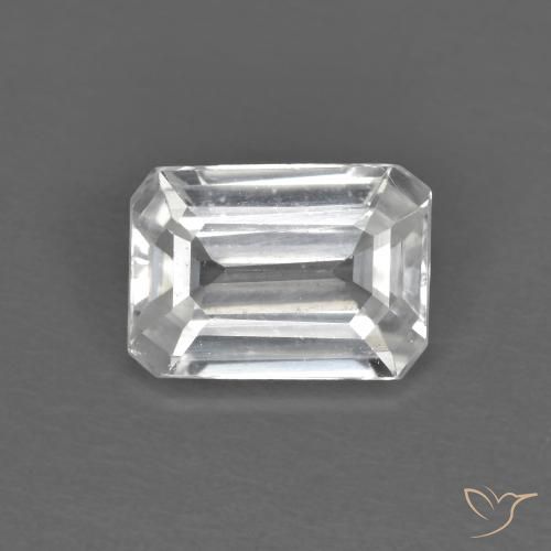 1.43ct Natural Blanco Circón, corte esmeralda, VVS-VS