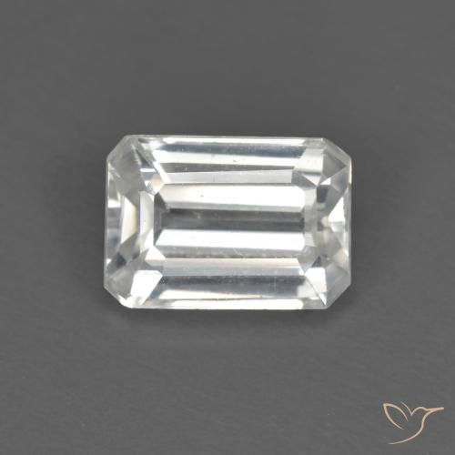 1.55ct Natural Blanco Circón, corte esmeralda, VS