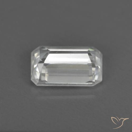 Circón Blanco natural de 1.55 ct, Corte Octágono / Esmeralda, VS