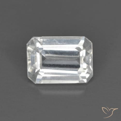 1.58ct Natural Blanco Circón, corte esmeralda, VVS