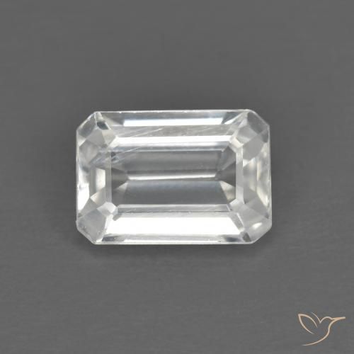 1.45ct Natural Blanco Circón, corte esmeralda, VVS-VS