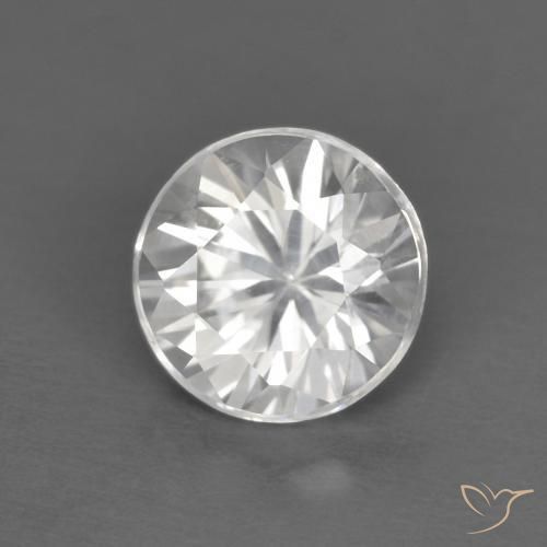 Circón Blanco natural de 1.24 ct, Redondo, VVS