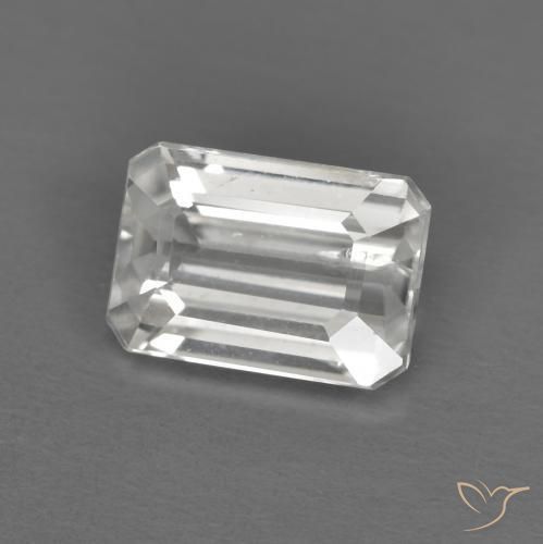 1.55ct Natural Blanco Circón, corte esmeralda, VS