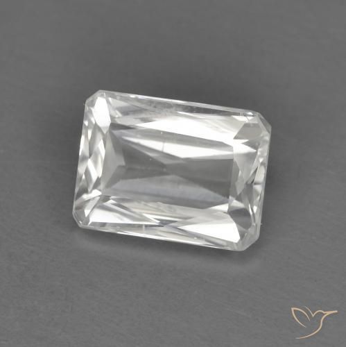 1.50ct Natural Blanco Circón, corte esmeralda, VVS