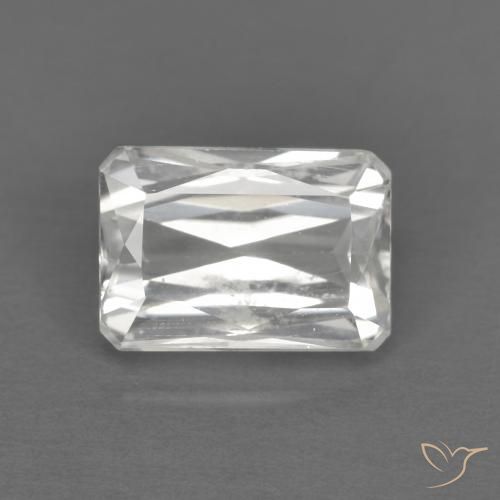 1.75ct Natural Blanco Circón, corte esmeralda, VVS-VS