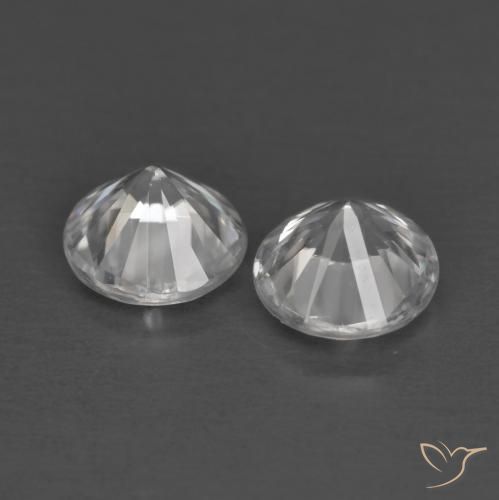 Gemas de Circón Blanco natural de 1.36 ct, Redondo, VS