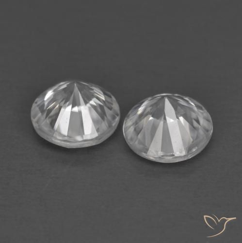 Gemas de Circón Blanco natural de 1.34 ct, Redondo, VS